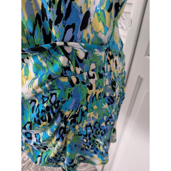 Just My Size Top Women 2X Blouse Surplice V-neck Multicolor Stretch Animal Print - Picture 3 of 14